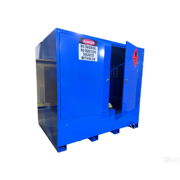 Outdoor Blue Flammable 6-8 Drum Storage Cabinet | Safety Isolation & Spill Containment | OSHA / NFPA Compliant