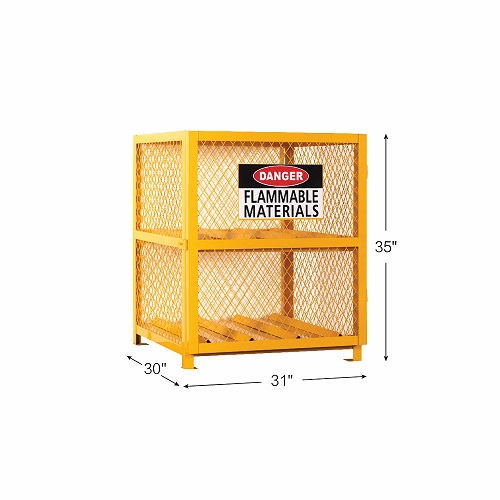 CE approved Placed Placed Horizontally 4 LPG Cylinder Safety Storage Mesh Cabinet