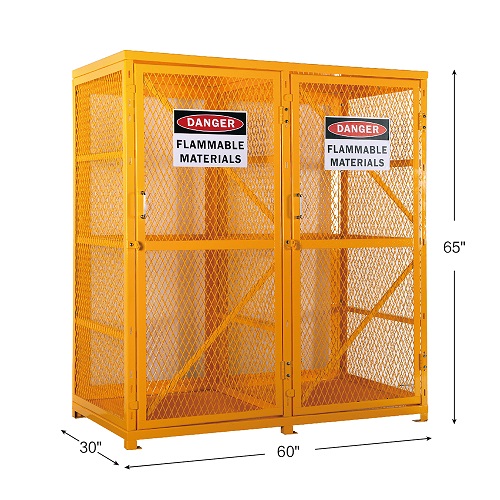 CE approved Placed Placed Vertical 18 LPG Cylinder Safety Storage Mesh Cabinet