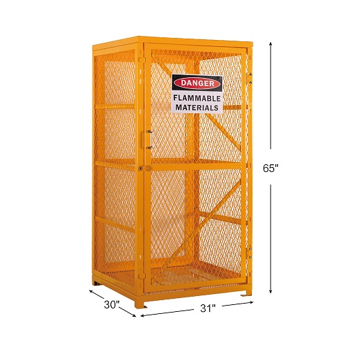 CE approved Placed Placed Vertical 9 LPG Cylinder Safety Storage Mesh Cabinet