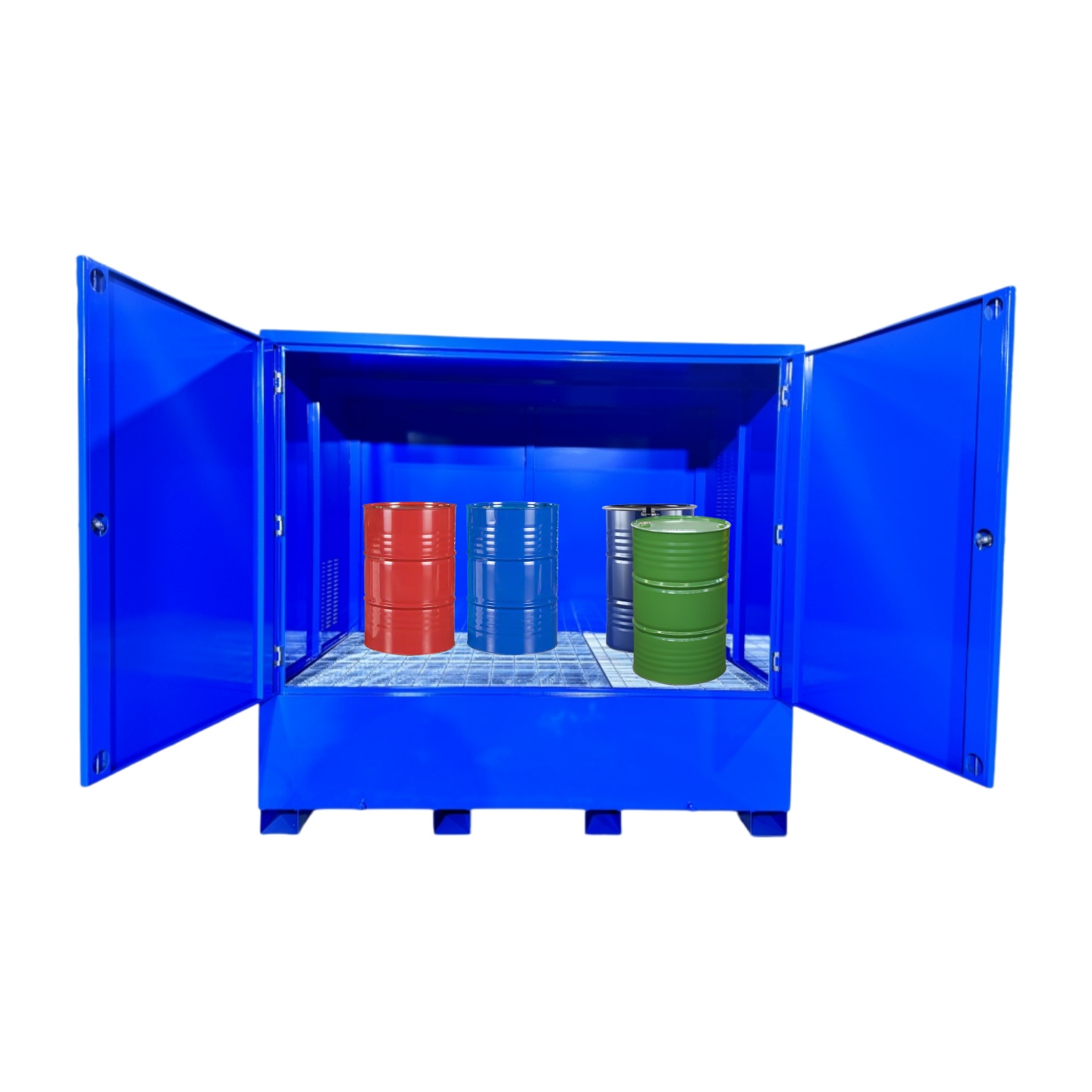 Blue Flammable Drum Storage Cabinet | Safety Isolation & Spill Containment | OSHA / NFPA Compliant